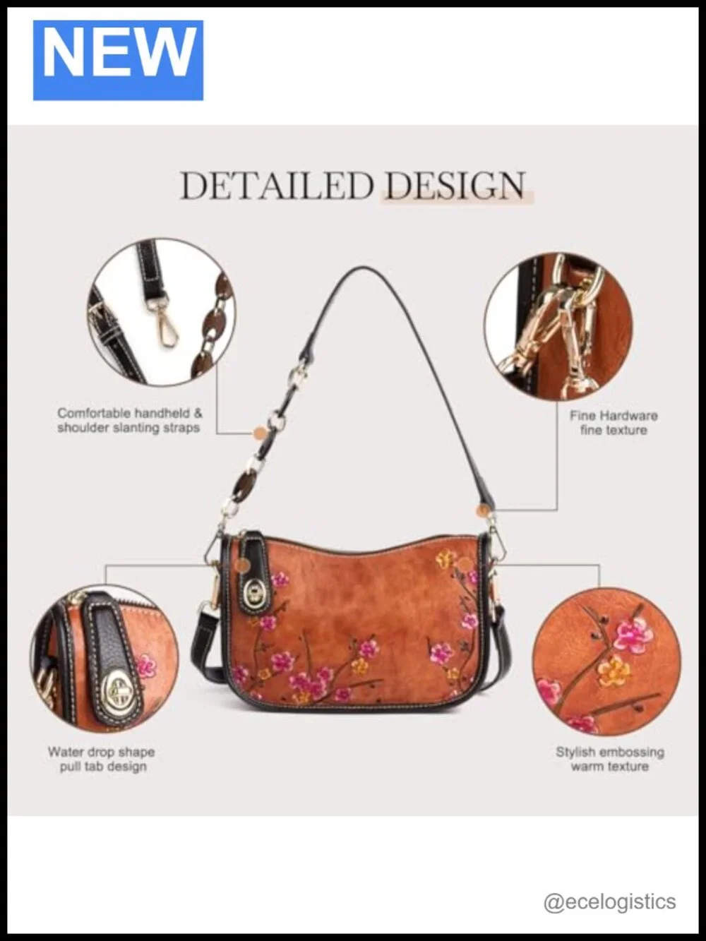 Genuine Leather Vintage Bag & Wallet Set for Women - Crossbody Purse with RFID